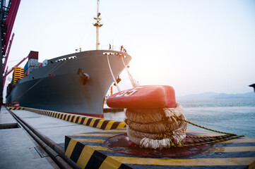 Cargo ship in the harbor