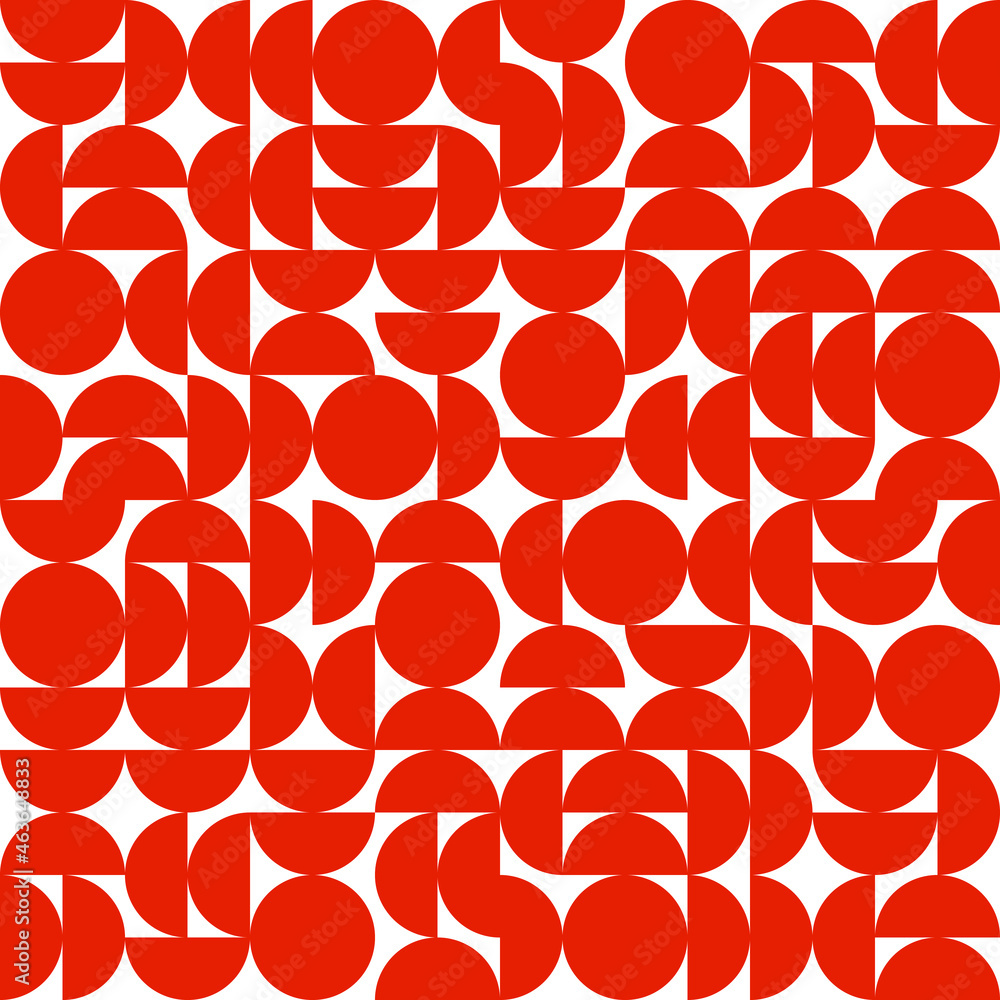 Aufkleber red halves of a circle. abstract and minimum graphic style circles, divided into two parts. vector s
