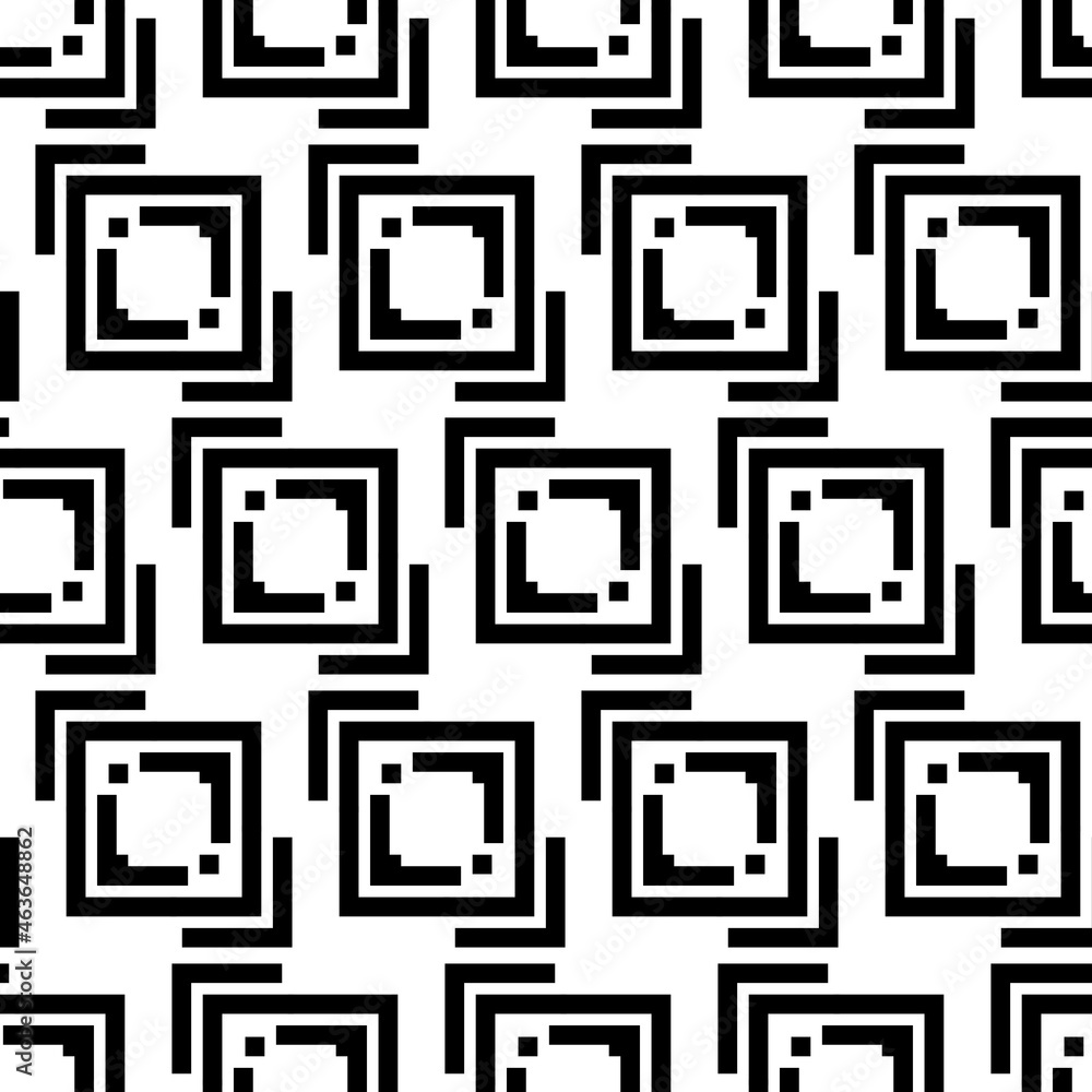 Poster square frames that are arranged according to the type of tiles. white background and abstract tiles 