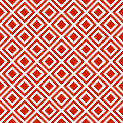 Red double rhombuses, seamless pattern. Vector rhombuses of red color on a white background.
