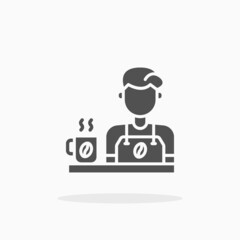 Barista Coffee icon. Solid Black. Vector illustration. Enjoy this icon for your project.