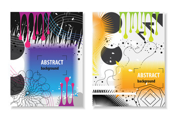 Abstract poster template set isolated on white background. Collection of modern cover for flyer, web site, poster, placard and wallpaper. Useful for banner, presentation card and brochure 