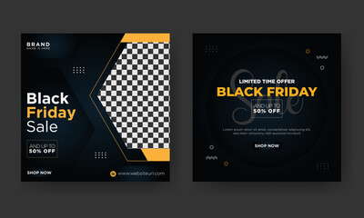 Black Friday sale, social media banner ads design