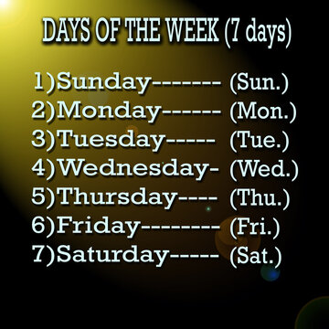 Days Of The Week