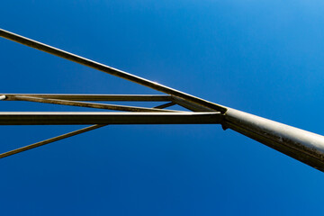Steel structure isolated on blue clear sky