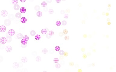 Light Pink, Yellow vector backdrop with dots.