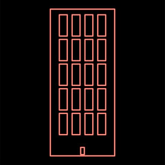 Neon sky tower building red color vector illustration flat style image