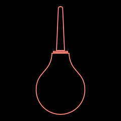 Neon enema red color vector illustration flat style image