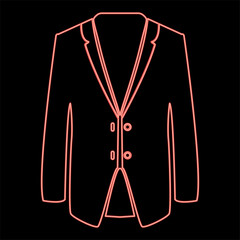 Neon business suit red color vector illustration flat style image