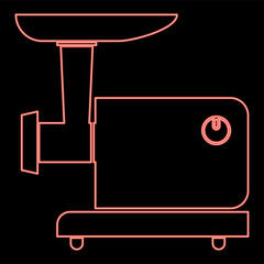 Neon electric meat mincer red color vector illustration flat style image