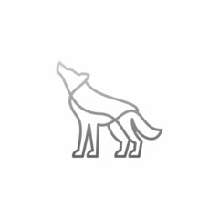 wolf flat minimalist line art logo template vector illustration design