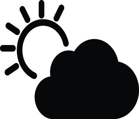 Cloud sun Isolated Vector icon which can easily modify or edit

