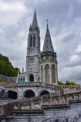 Lourdes, France - 9 Oct 2021: Chapel of the Asencion at the Rosary Basilica Church in Lourdes