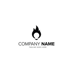 Fire Lamp Logo Design Simple Templates Minimalist