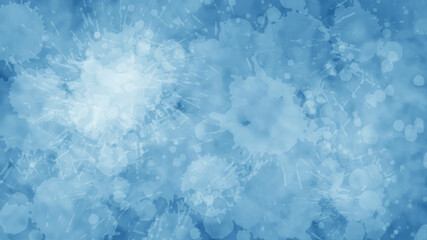 Blue color vector hand drawn watercolor liquid stain. Abstract aqua smudges scribble drop vector background. Blue with gray and white realistic watercolor texture on paper background.