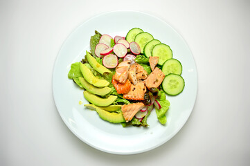 fish salad, salmon
