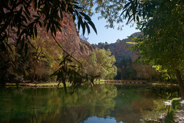 skały woda rzeka natura drzewa monasterio de piedra © Piotr
