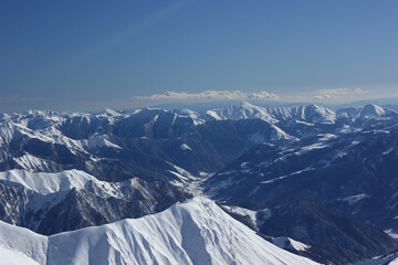 snow covered mountains