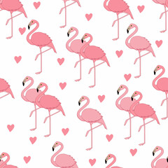 seamless flamingo pattern illustration, vector illustration