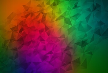Dark Multicolor vector gradient triangles texture.