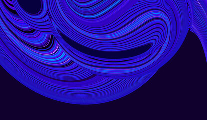 Abstract modern dark bluish black background with fluid luminous neon blue waves. Innovation technology concept. Luxury backdrop. Geometric digital wallpaper. Screen device design. 5G Internet Service