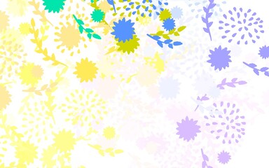 Light Pink, Yellow vector elegant template with flowers, roses.