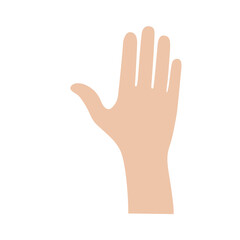 Hand showing stop sign isolated on white background. Hand showing stop sign for web site, marketing, app, logo and promotion materials. Creative art concept, vector illustration, eps 10