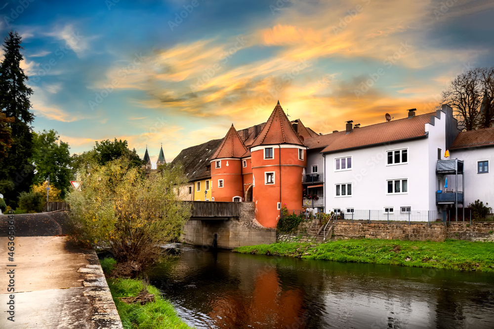 Wall mural Beer gate- Biertor in the idyllic village Cham in Bavaria, Germany