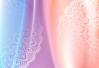 Abstract background in pastel colors and mandala pattern.