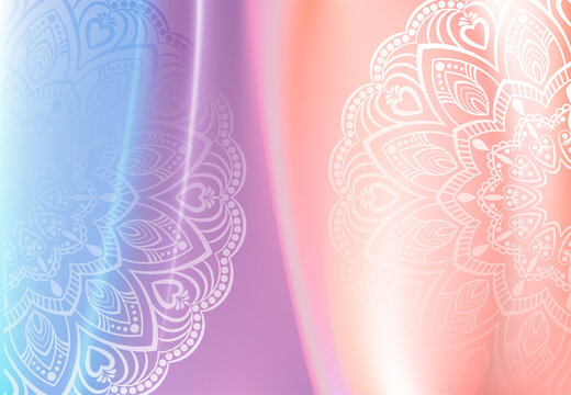 Abstract background in pastel colors and mandala pattern.
