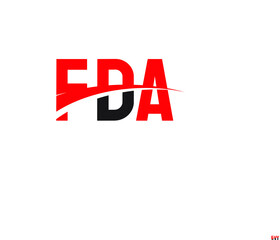 FDA Letter Initial Logo Design Vector Illustration