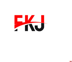 FKJ Letter Initial Logo Design Vector Illustration