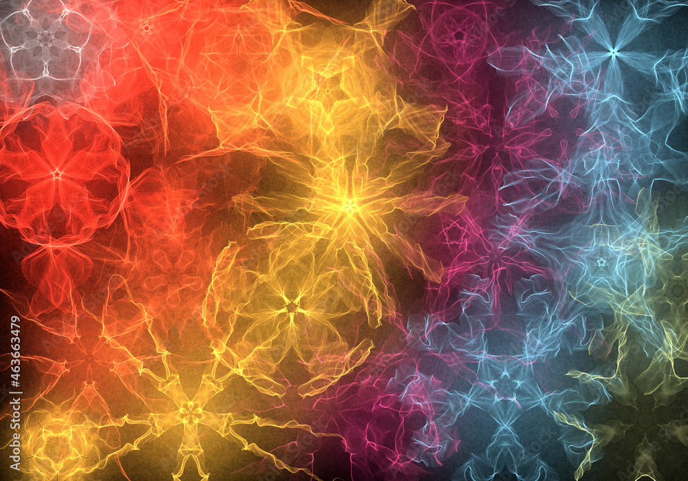Poster abstract 3d rendering fractal cover photo design in size for background