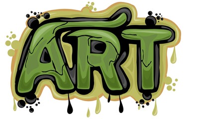 ART writing graffiti design on a white background