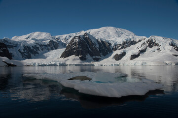 Mountain view beatiful view sunset in Antarctica