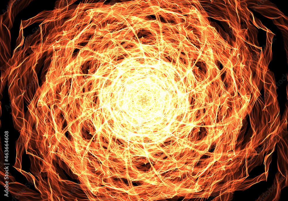 Poster abstract 3d fire supernova rendering fractal