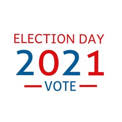The 2021 Presidential Election in the United States. Polling day, US Election. Patriotic American elements. Vector illustration