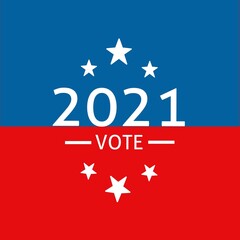 The 2021 Presidential Election in the United States. Polling day, US Election. Patriotic American elements. Vector illustration