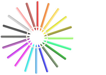 Rueda de lapiceros de colores