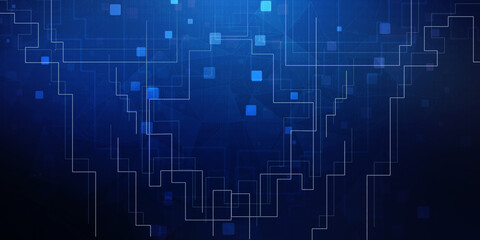 2d illustration Abstract futuristic electronic circuit technology background
