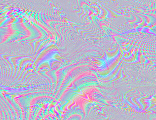 Fototapeta premium Hippie Trippy Psychedelic Rainbow Background LSD Colorful Wallpaper. Abstract Hypnotic Illusion. Hippie Retro Texture Glitch and Disco