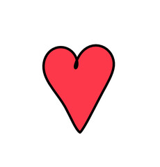 Abstract color heart as continuous line drawing on white background. Vector	