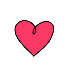 Abstract color heart as continuous line drawing on white background. Vector	