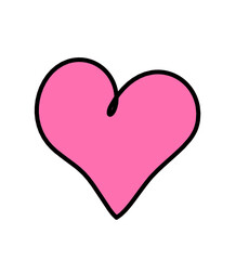 Abstract color heart as continuous line drawing on white background. Vector	