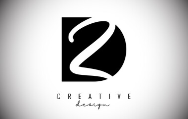 Letters DZ d z Logo with a minimalist design. Letters D and Z with geometric and handwritten typography. - obrazy, fototapety, plakaty
