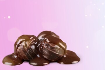 Obraz premium Chocolate candies collection. Beautiful sweet truffles