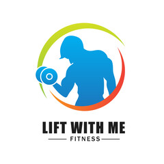 Fitness logo isolated on white background. Trendy fitness logo for web site, label, poster, placard, t shirt and banner. Fitness logo for ads, flyer and wallpaper. Fitness logo vector illustration