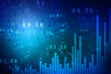 2d rendering Stock market online business concept. business Graph 
