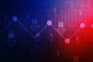 2d rendering Stock market online business concept. business Graph 