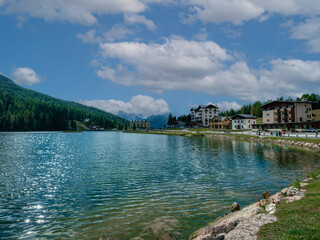 Lake Misurina in the italian dolomite alps